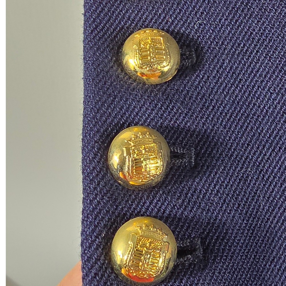 Zara Woman Navy Blue Gold Military Hussar Braided Embroidery Jacket XS 8057/697 - Picture 9 of 14